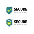 SSL certificate vector icon, secure encryption shield, secure lock symbol