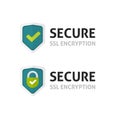 SSL certificate vector icon, secure encryption shield, secure lock symbol Royalty Free Stock Photo