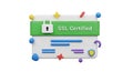 SSL Certified Badge with Secure Lock Icon and Colorful Elements Royalty Free Stock Photo