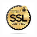 SSL Certified gold and black label vector illustration