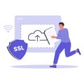 SSL Secure File Upload Illustration for Safe Online Data Transfer