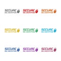 SSL secure https connection icon isolated on white background. Set icons colorful Royalty Free Stock Photo