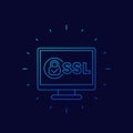 ssl secure line icon for web, vector