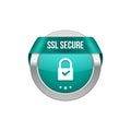 SSL secure protection symbol. SSL security transaction button with ribbon. Lock guard design icon