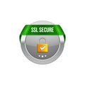 SSL secure protection symbol. SSL security transaction button with ribbon. Lock guard design icon Royalty Free Stock Photo