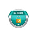 SSL secure protection symbol. SSL security transaction button with ribbon. Lock guard design icon Royalty Free Stock Photo