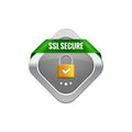 SSL secure protection symbol. SSL security transaction button with ribbon. Lock guard design icon Royalty Free Stock Photo