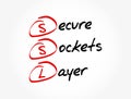 SSL - Secure Sockets Layer acronym, technology concept background