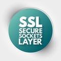 SSL - Secure Sockets Layer acronym, technology concept background