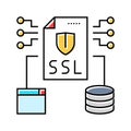 ssl secure sockets layer seo color icon vector illustration