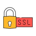 ssl secure sockets layer seo icon color illustration