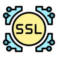 Ssl system icon color outline vector Royalty Free Stock Photo