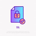 SSL thin line icon. Modern vector illustration of secure payment Royalty Free Stock Photo