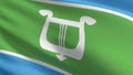 SSO Jorvik flag blowing in the wind. 3D rendering illustration of waving sign