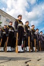 Ssoldiers in a historical part of Krakow