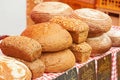 ÃÂssortment of baked bread on table Royalty Free Stock Photo