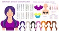 Vector woman avatar constructor character creation set Royalty Free Stock Photo