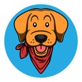 Retriever Labrador head cartoon illustration for logo