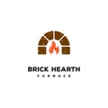 Retro Vintage Fire Brick Hearth Furnace Logo Design Vector Royalty Free Stock Photo