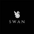 Initial Letter S Swan Monogram Logo Design Vector