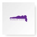 Beauty Sleep Woman for Bed Spa Logo Design Vector