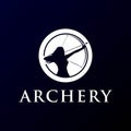 Woman Bow Archery Silhouette Sport Club Logo Design Vector Royalty Free Stock Photo