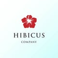 Minimalist Hawaiian Hibicus Flower Logo Design Vector Royalty Free Stock Photo