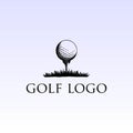 Simple Retro Vintage Ball Tee Grass Golf Sport Club Logo Design