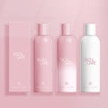 Vector Skincare / Cosmetics / Healthcare Boston Bottle in Pink Background