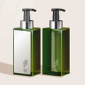 Vector Green Tinted Tall Pump Bottle for Skincare / Health Care / Toiletries Products Hand Sanitizer Hygiene