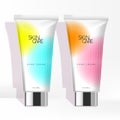 Vector Trendy Geometric Neon Color Cosmetic Tube Packaging
