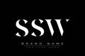 SSW abstract letter logo design Royalty Free Stock Photo