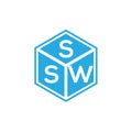 SSW letter logo design on black background. SSW creative initials letter logo concept. SSW letter design Royalty Free Stock Photo