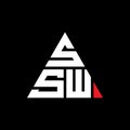SSW triangle letter logo design with triangle shape. SSW triangle logo design monogram. SSW triangle vector logo template with red Royalty Free Stock Photo