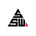 SSW triangle letter logo design with triangle shape. SSW triangle logo design monogram. SSW triangle vector logo template with red Royalty Free Stock Photo