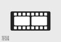 Cinema filmstrip roll on white background. Blank negative film. Royalty Free Stock Photo