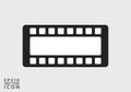 Cinema filmstrip roll on white background. Blank negative film. Royalty Free Stock Photo