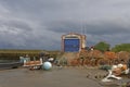 St Abb`s Lifeboat Station on the edge of the Quay of the small Town harbour Royalty Free Stock Photo