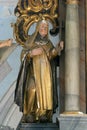 St Agnes, statue on the altar of Saint Anthony of Padua in the church of Saint Catherine of Alexandria in Krapina, Croatia Royalty Free Stock Photo