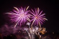 St. Alban, UK - November 03, 2018: Fireworks display in Verulamium Park as a part of celebration of Bonfire night. In the