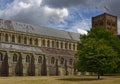 St Albans cathedral with flag Royalty Free Stock Photo