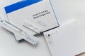 St Albans, Hertfordshire/England - 5 May 2021 - NHS provide coronavirus lateral flow or Rapid Antigen Test kits for people to self