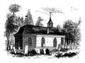 Sleepy Hollow Church vintage illustration