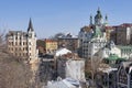 St Andrew's Church and Andriyivskyy Descent in Kiev, Ukraine Royalty Free Stock Photo