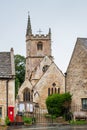 St. Andrew`s Church in Castle Combe, quaint village with well preserved masonry houses in Wiltshire, UK. Royalty Free Stock Photo