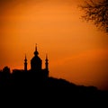 St. Andrew's Church in Kiev at sunset