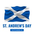 St. Andrew s Day typography poster. Scottish holiday on November 30. Vector template for banner, flyer, postcard, etc