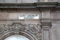 St Andrew Square Sign; Edinburgh Royalty Free Stock Photo
