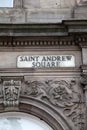 St Andrew Square Sign; Edinburgh; Scotland Royalty Free Stock Photo