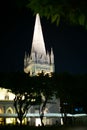 St. Andrew& x27;s Cathedral illuminated in Singapore at night Royalty Free Stock Photo